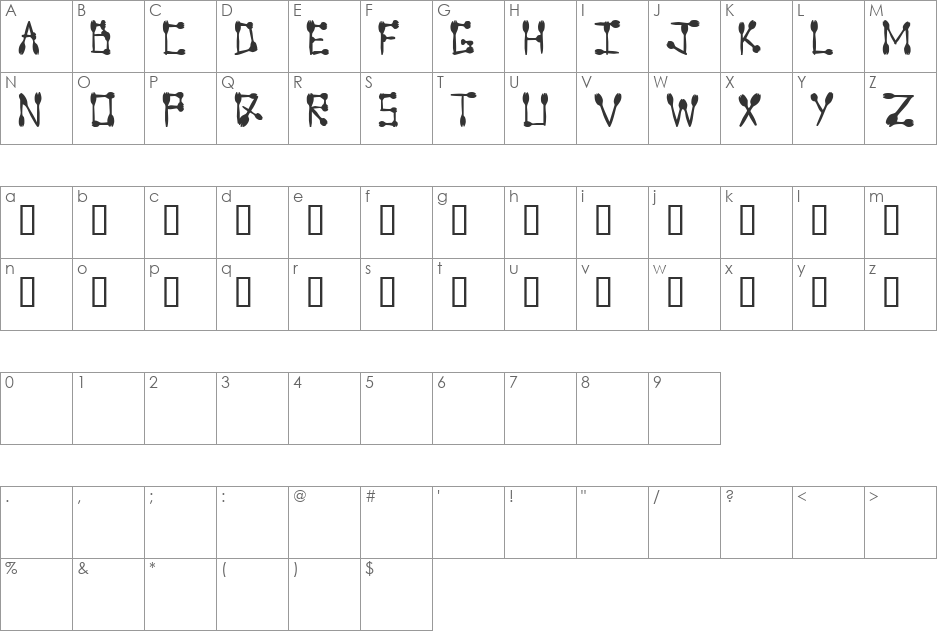 Sporktype font character map preview