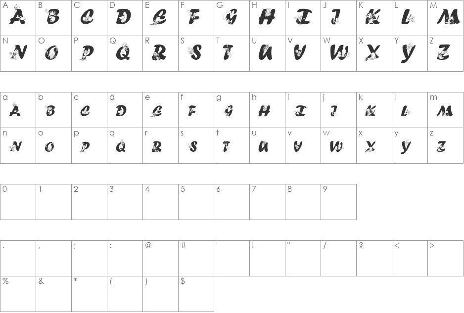 SportsABC font character map preview