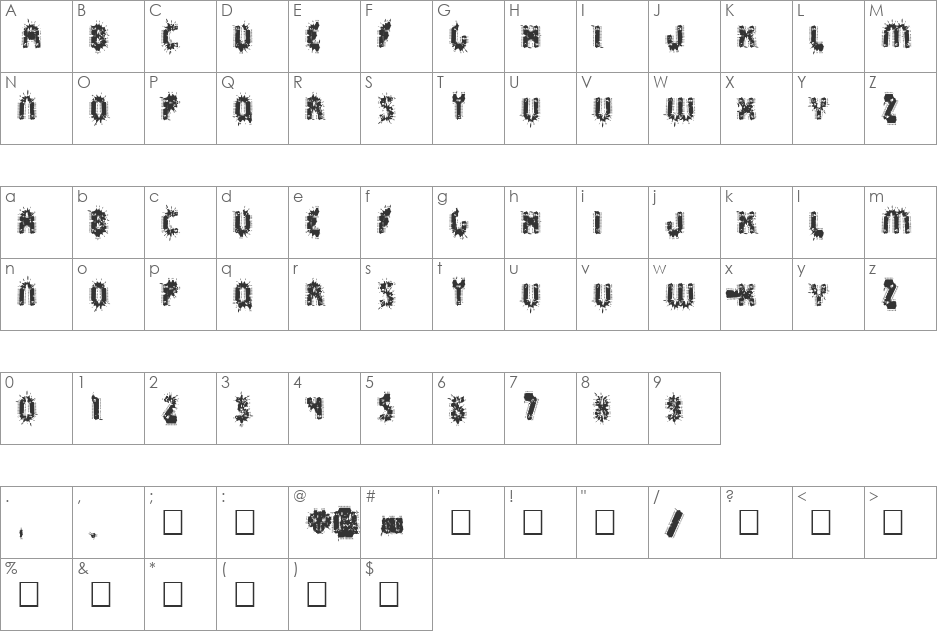 Spr font character map preview