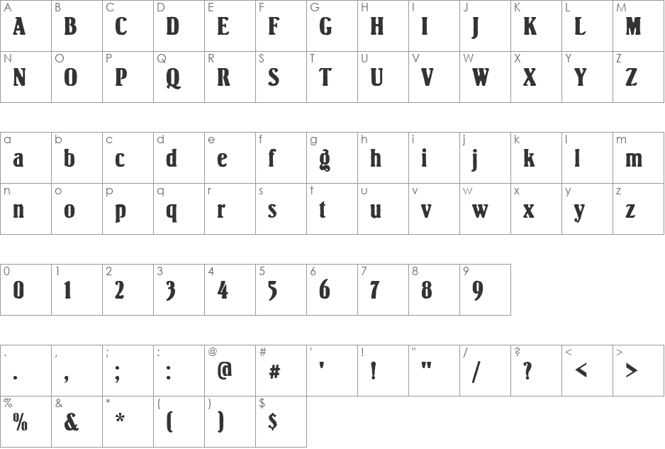 SpringfieldAntD font character map preview