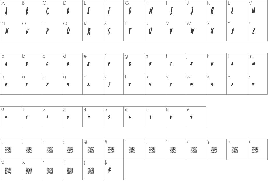 SpringHeadliner font character map preview
