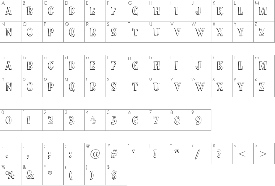Sprocket Deluxe font character map preview