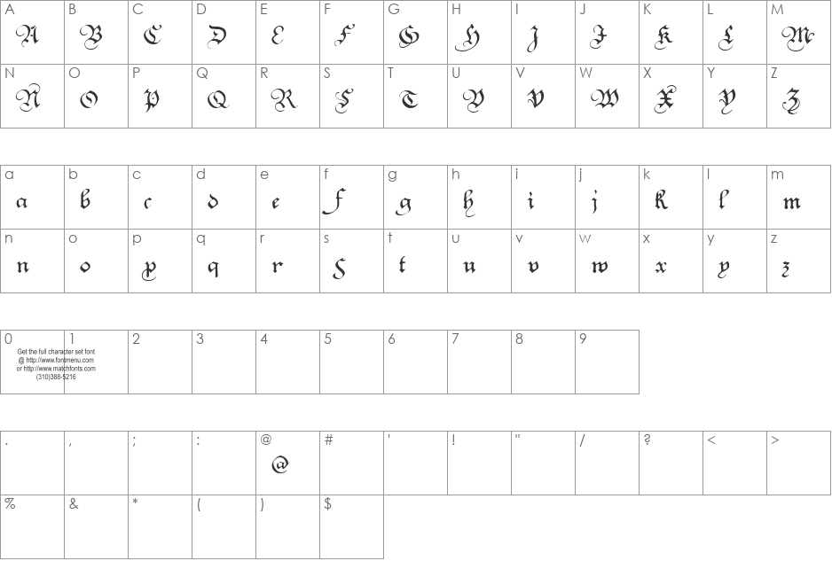 Square Text Tryout font character map preview