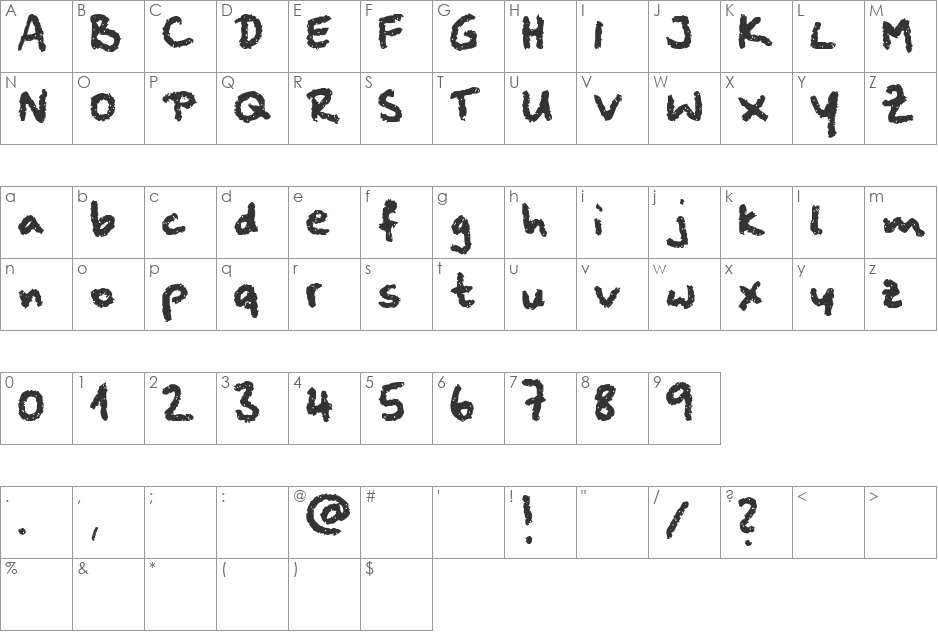 squeaky chalk sound font character map preview