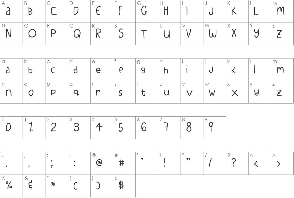 squishy-playground font character map preview