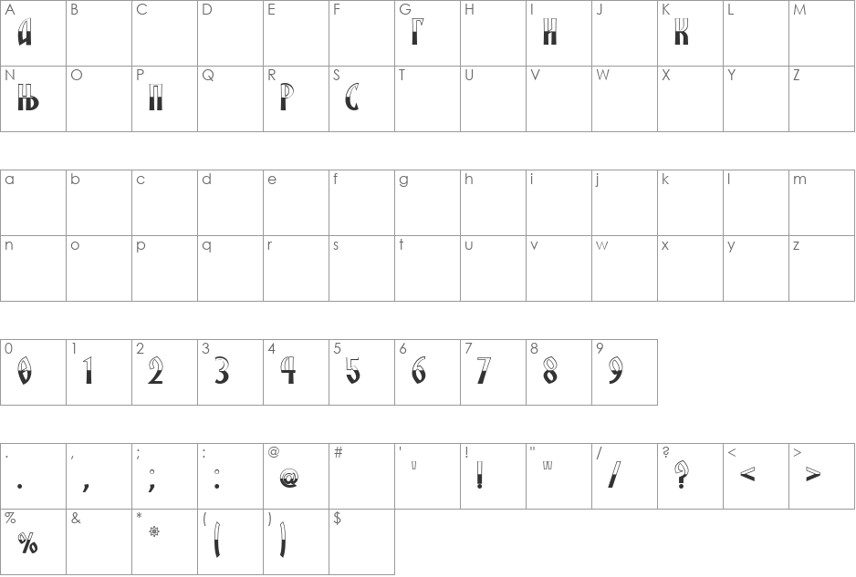 SRPSKA_KNIGA_1 font character map preview