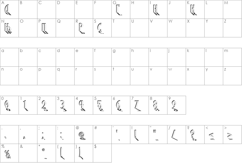 SRPSKA_KNIGA_31 font character map preview
