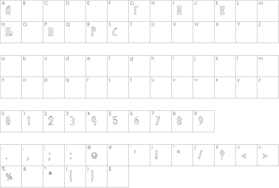 SRPSKA_KNIGA_7 font character map preview
