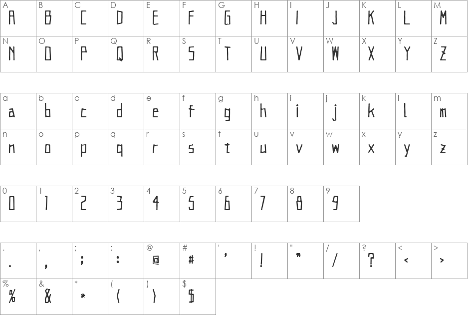 ss Rapid Eye Mo font character map preview