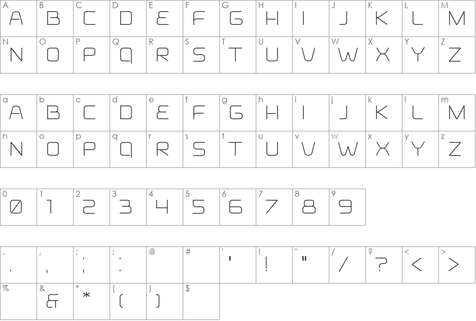 ss_vivas font character map preview