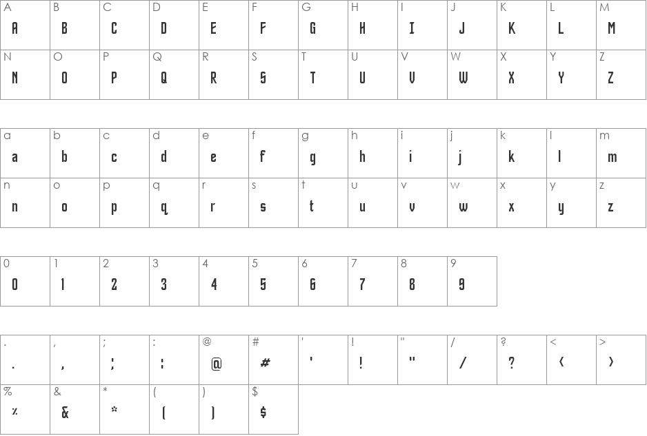 St font character map preview