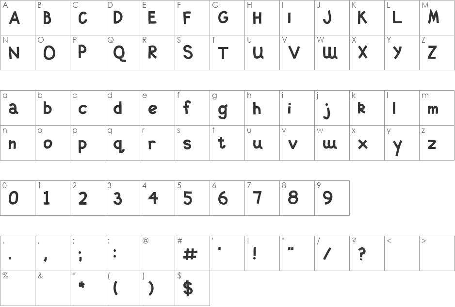 ST Ember font character map preview