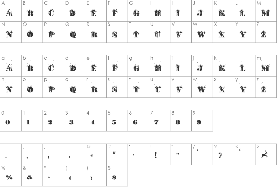 St Nicholas font character map preview