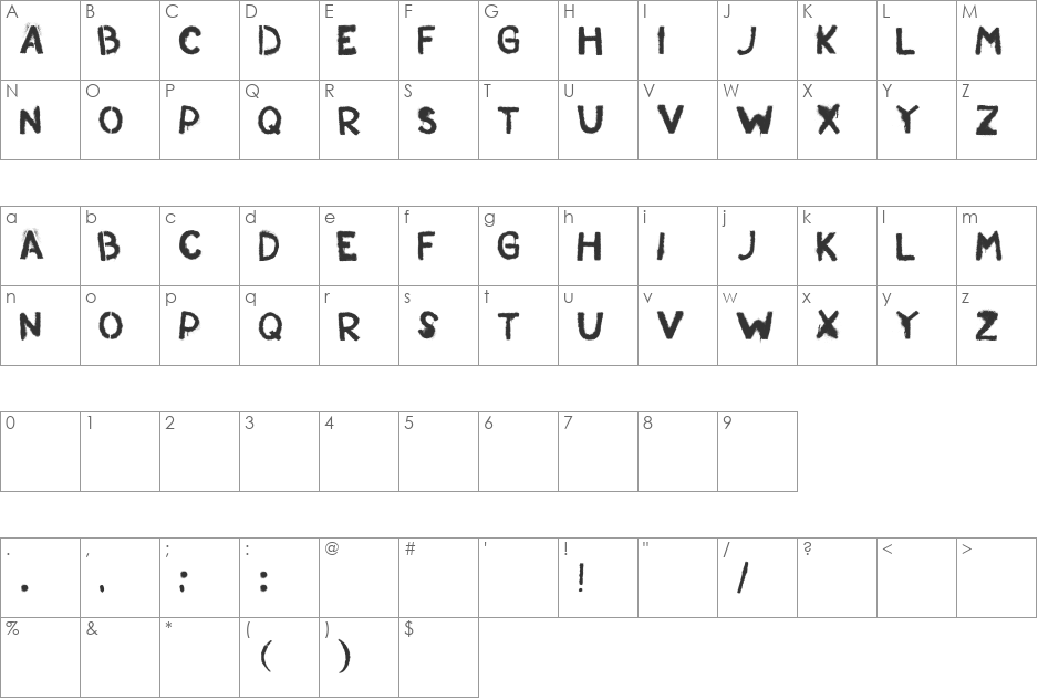 St. Andrew font character map preview