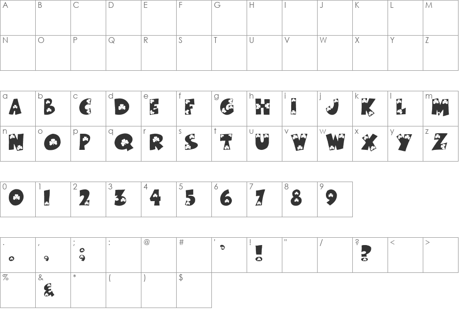 St.Patrick'sDaybyTom font character map preview