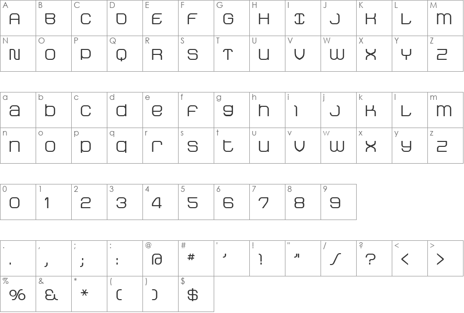 StakBold font character map preview