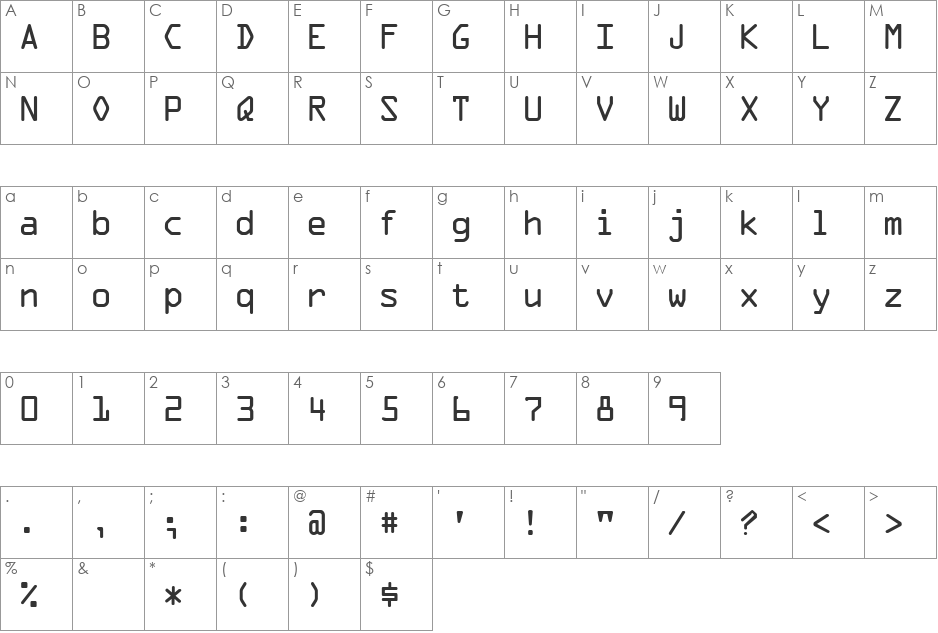 STALKER2 font character map preview