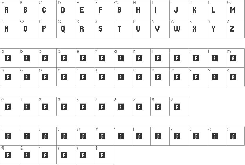 Standard 07_57 Large Bold Smooth font character map preview