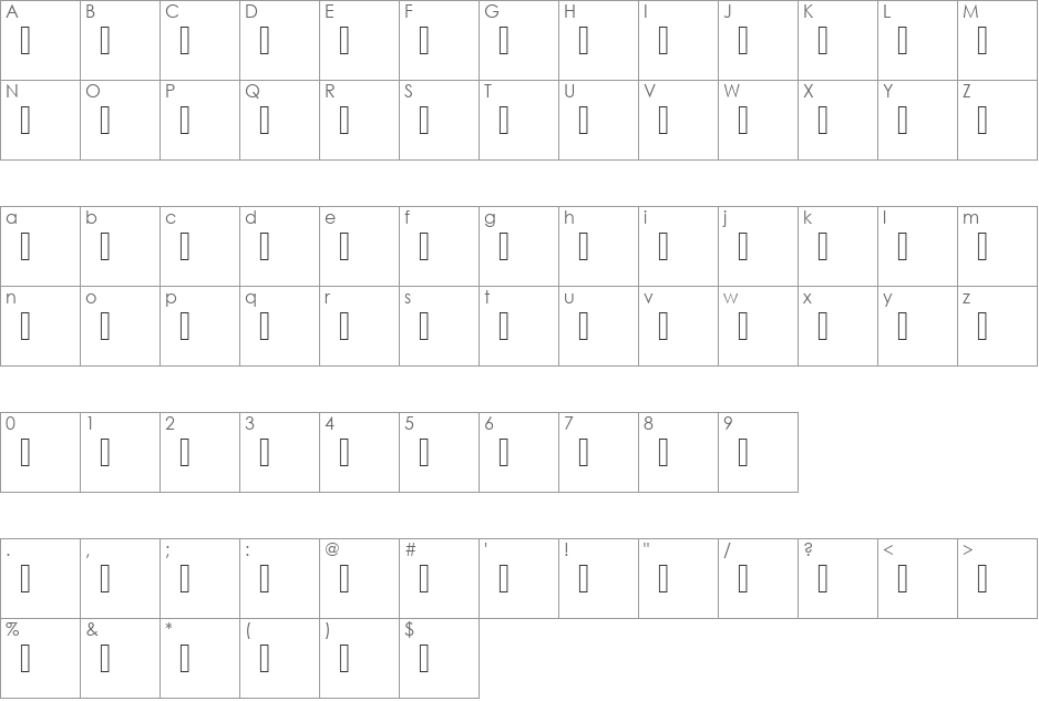 StandardSymL font character map preview