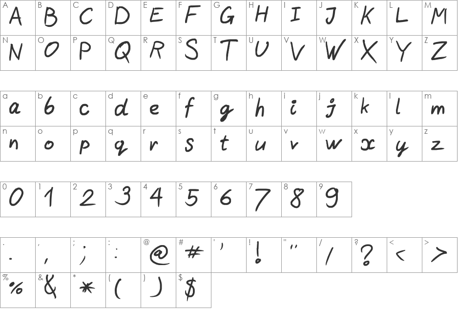 stane round font character map preview