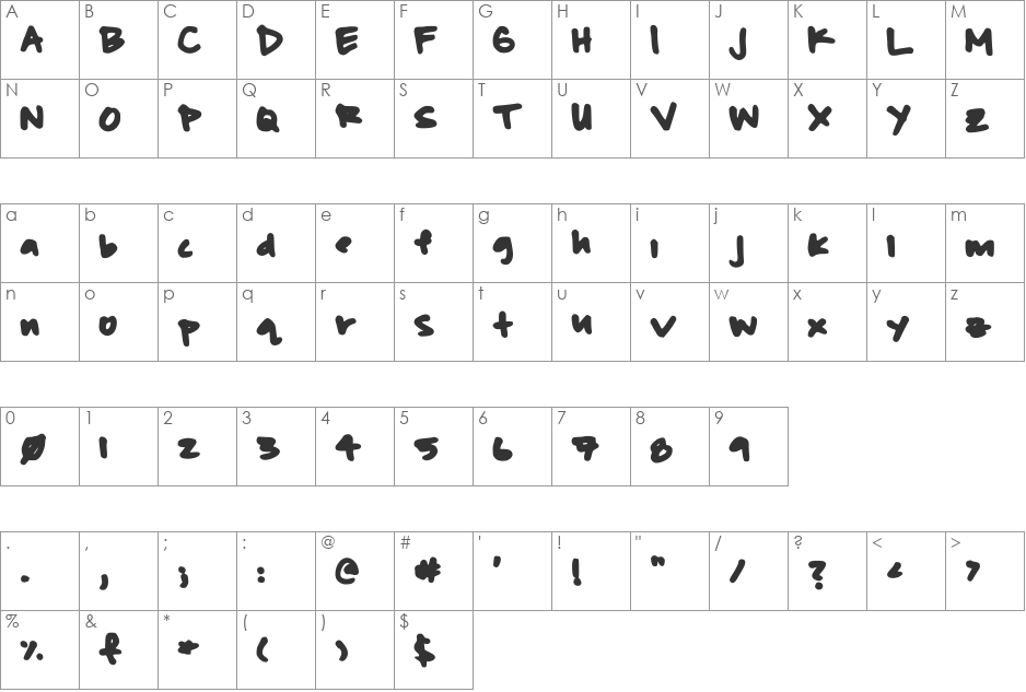 beasley font character map preview