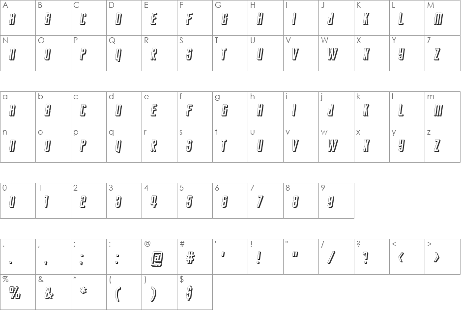 Star Trek Enterprise Future font character map preview