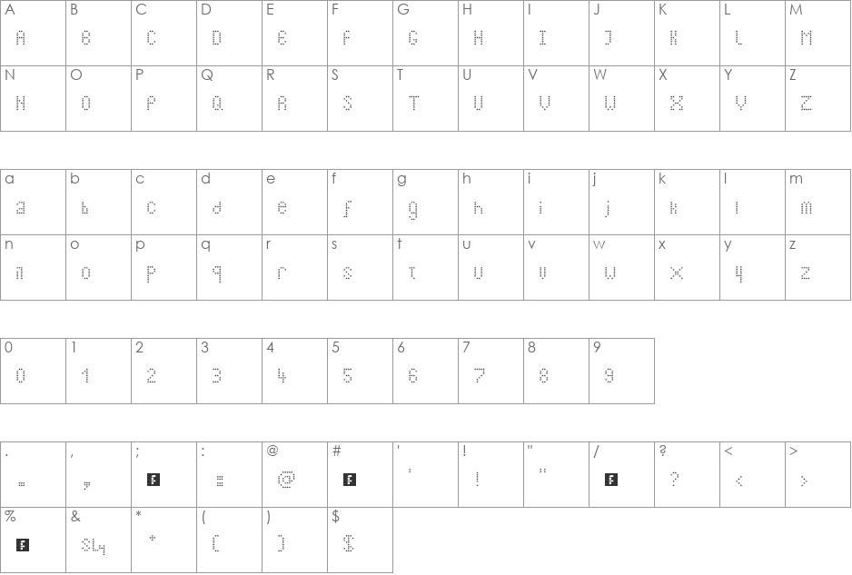 Star-ly font character map preview