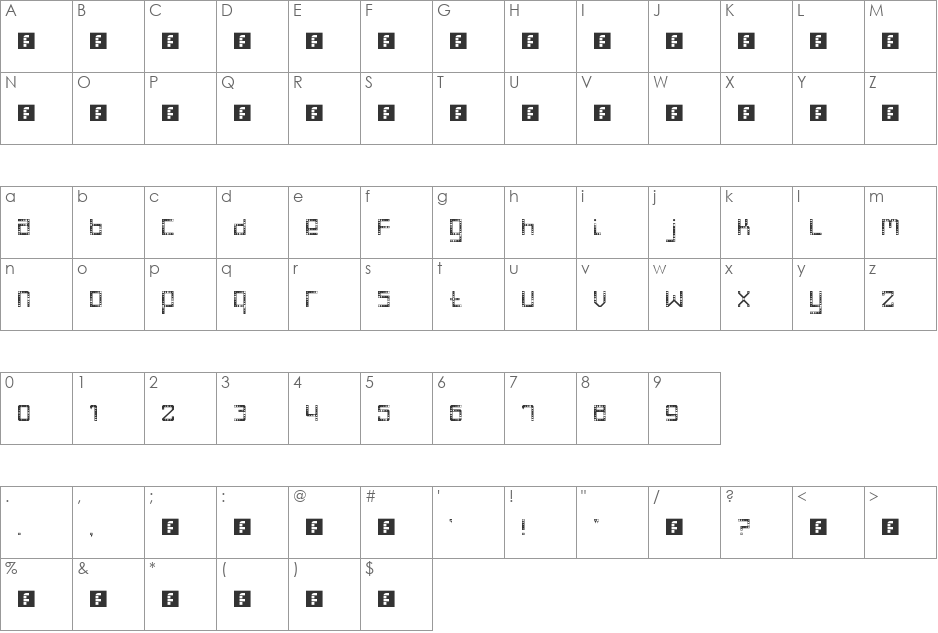 Starry Night font character map preview