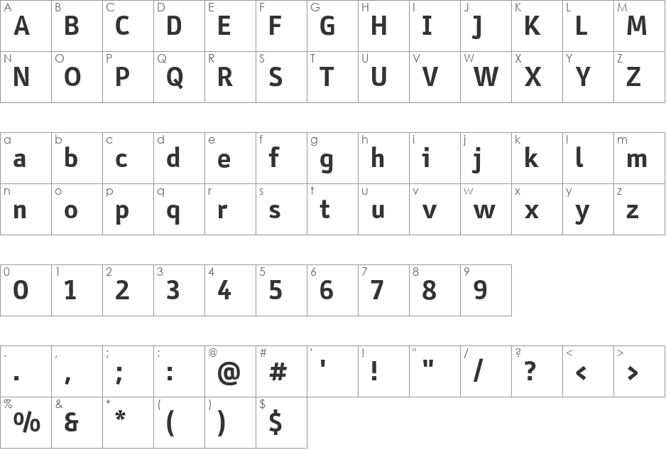 Stat Display Pro font character map preview