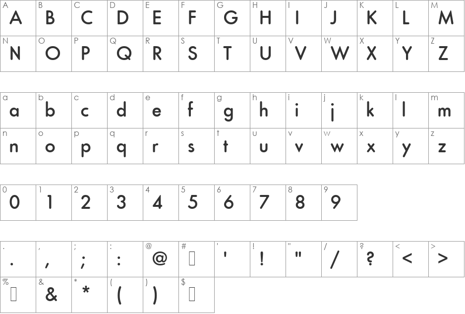 Station font character map preview