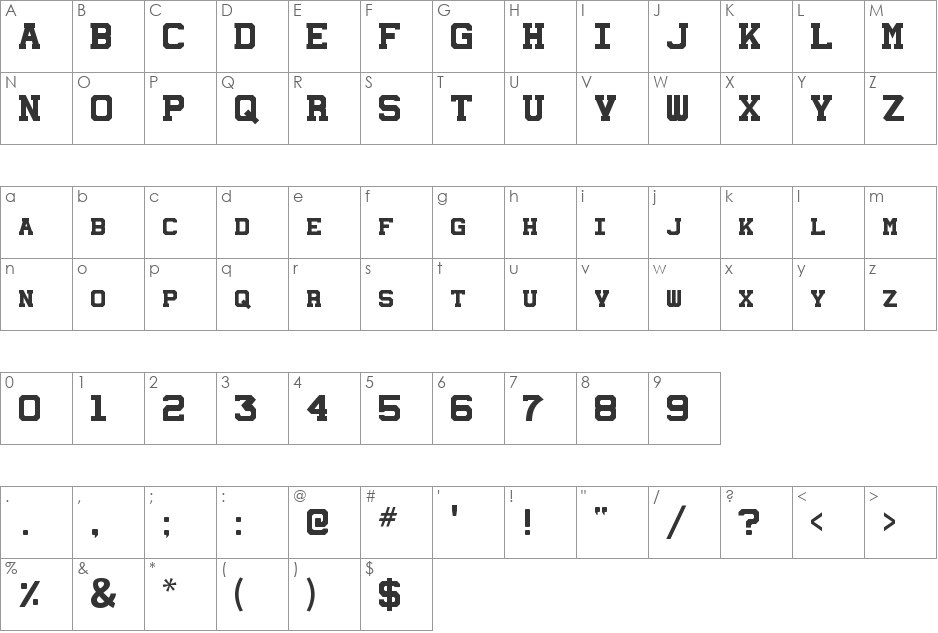 Station 232 font character map preview