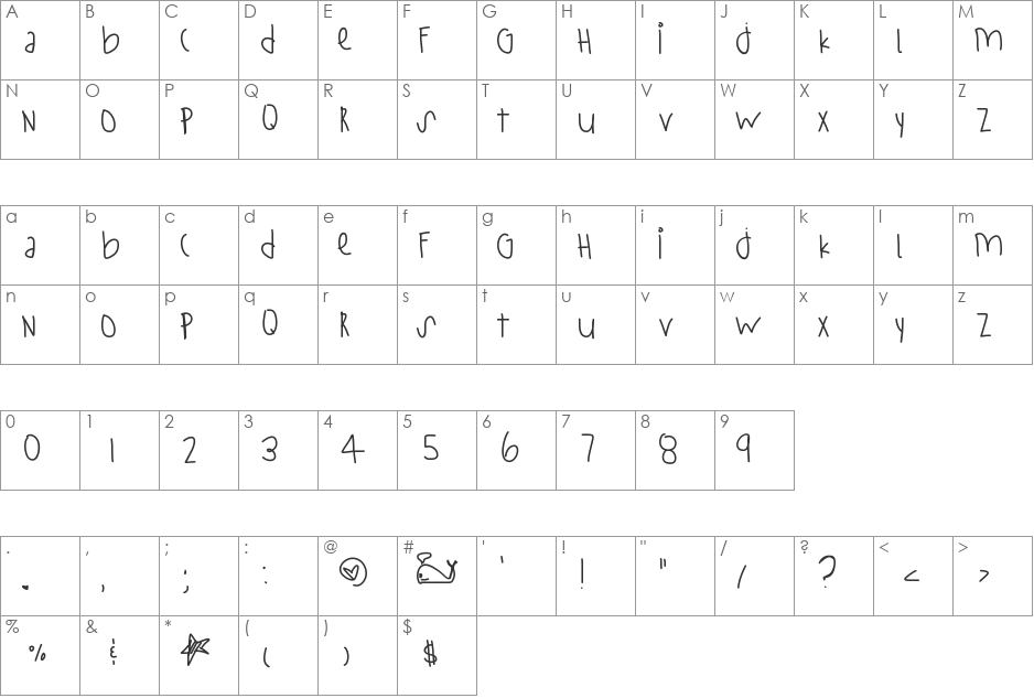 StayStrong font character map preview