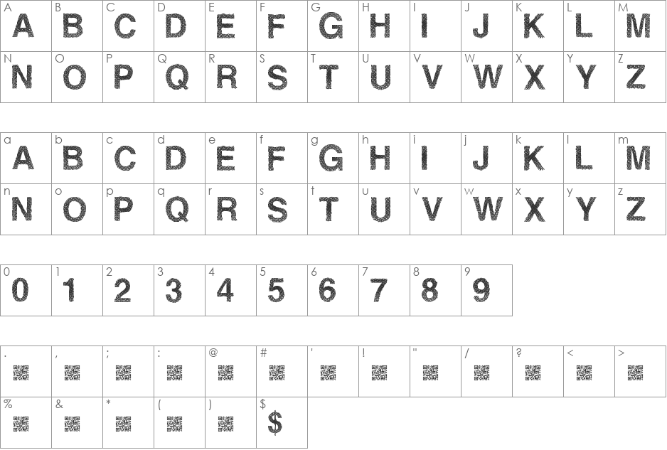 SteamRose font character map preview