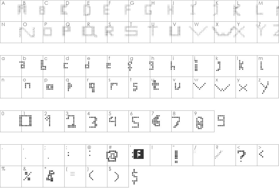 Beat Me Now font character map preview