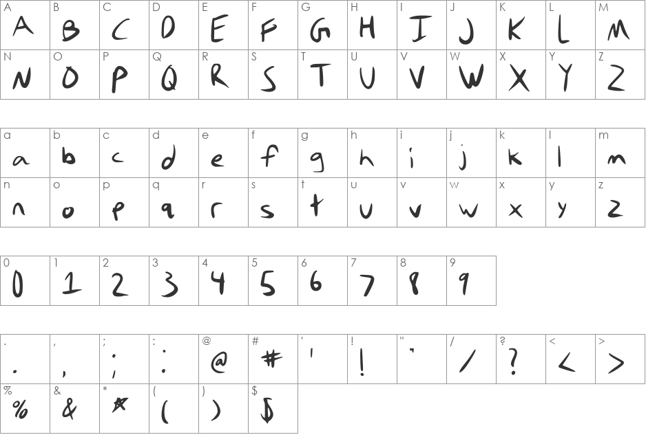 stefanieFont font character map preview
