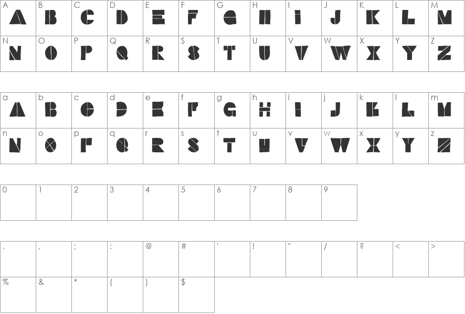 Stefffont Set B font character map preview