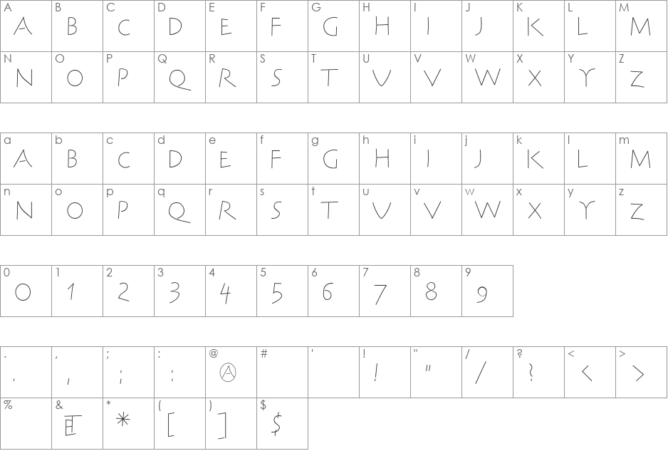 SteinAntik-Light font character map preview