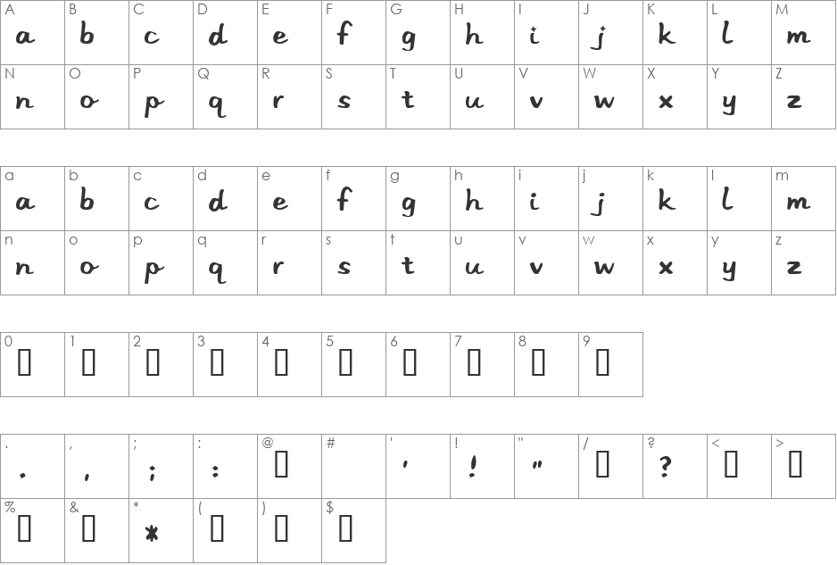 Stereo font character map preview