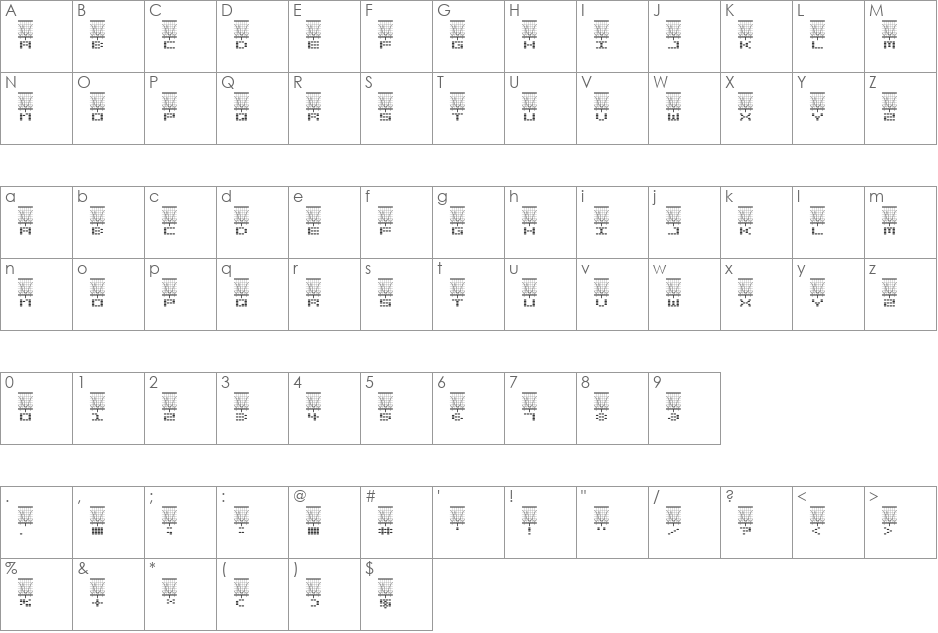 Stereolab font character map preview