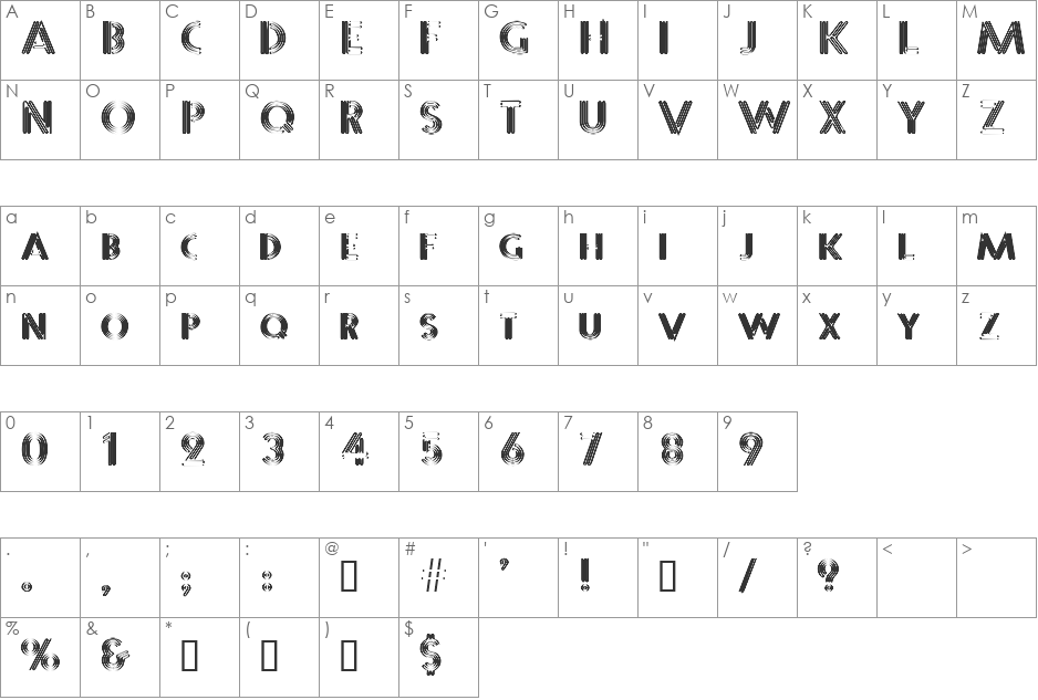 SterlingPanic font character map preview