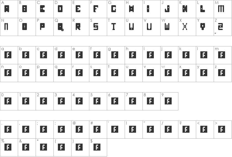 stes font character map preview