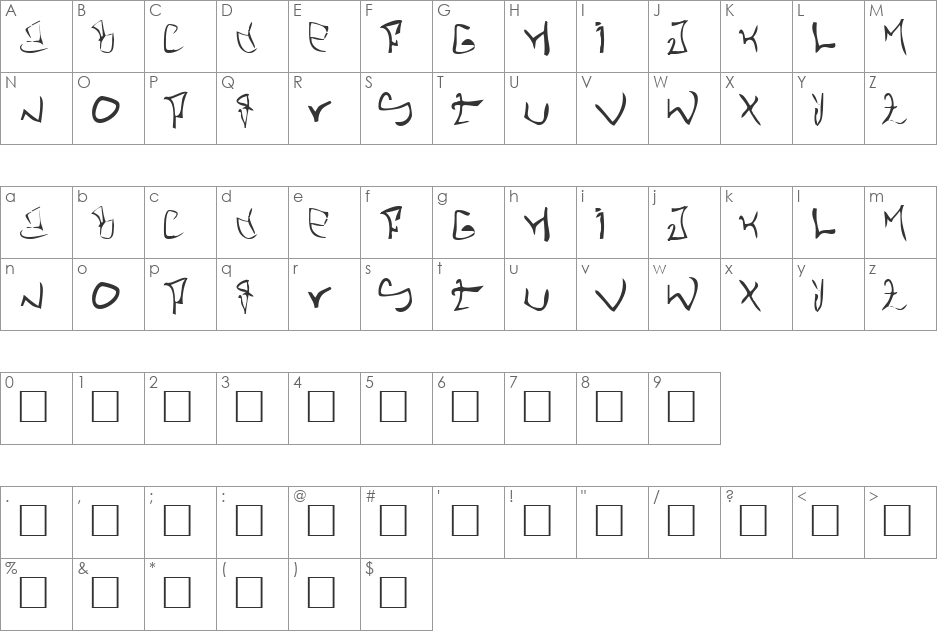 STHLM Graffiti font character map preview