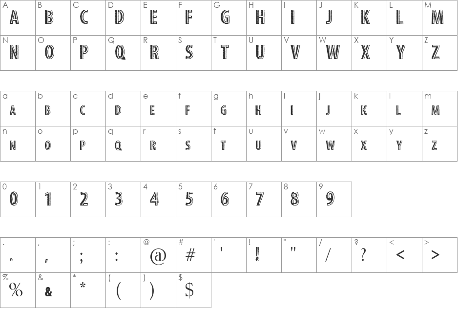 stitch font character map preview