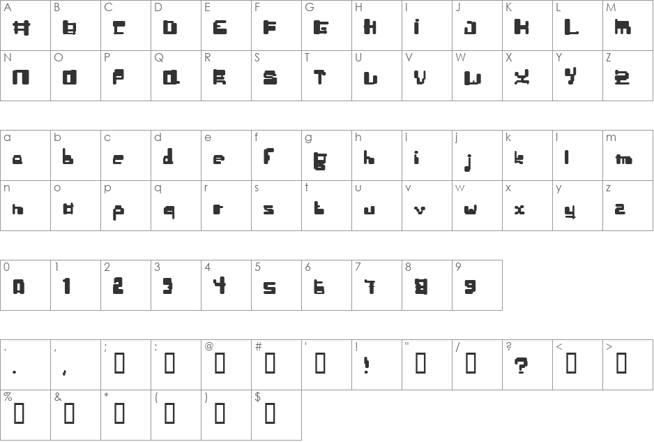 Stj font character map preview