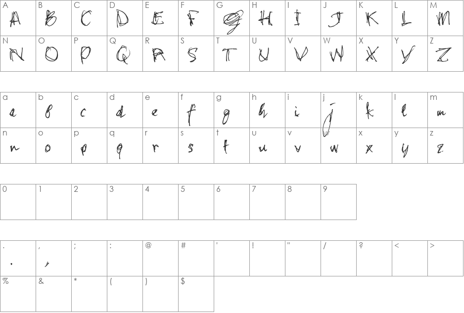 stonehandSaul_TRIAL font character map preview