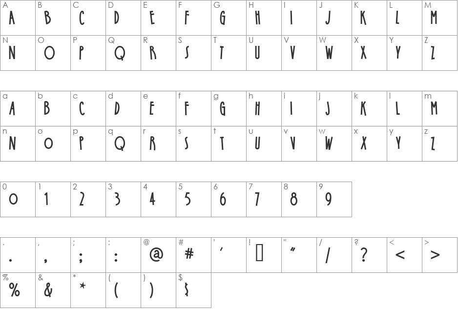 StoneSoupNF font character map preview
