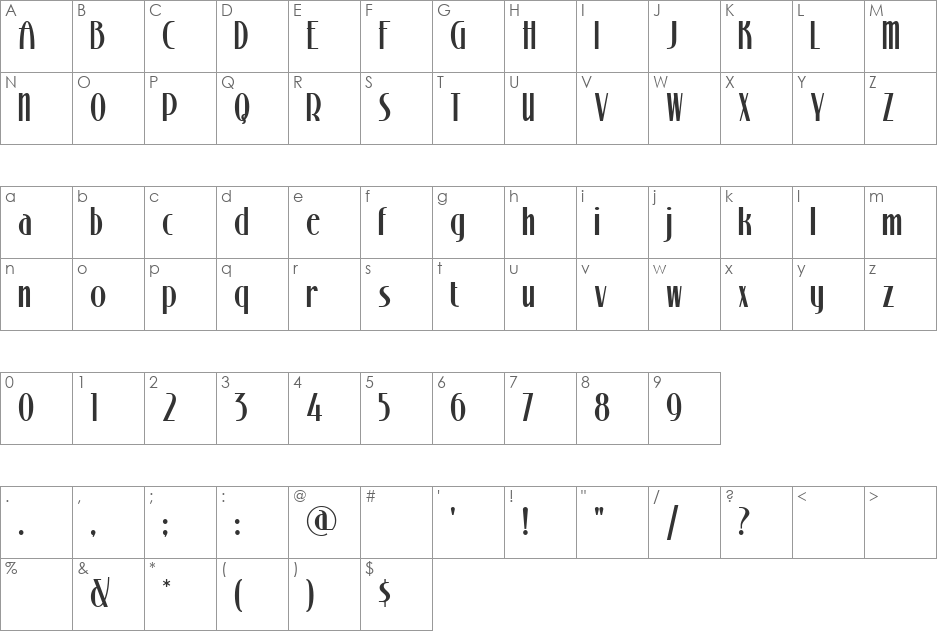 StonyIslandNF font character map preview