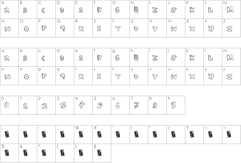 StoryTime font character map preview