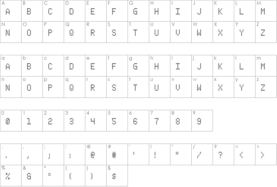 Straphanger font character map preview