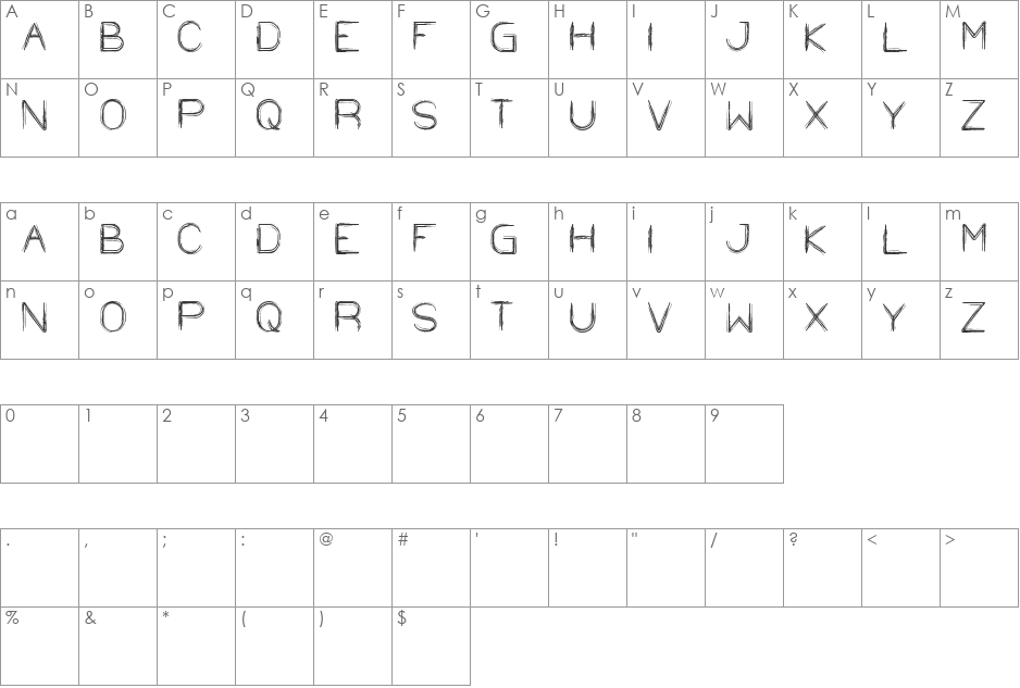 STRAW HAT font character map preview